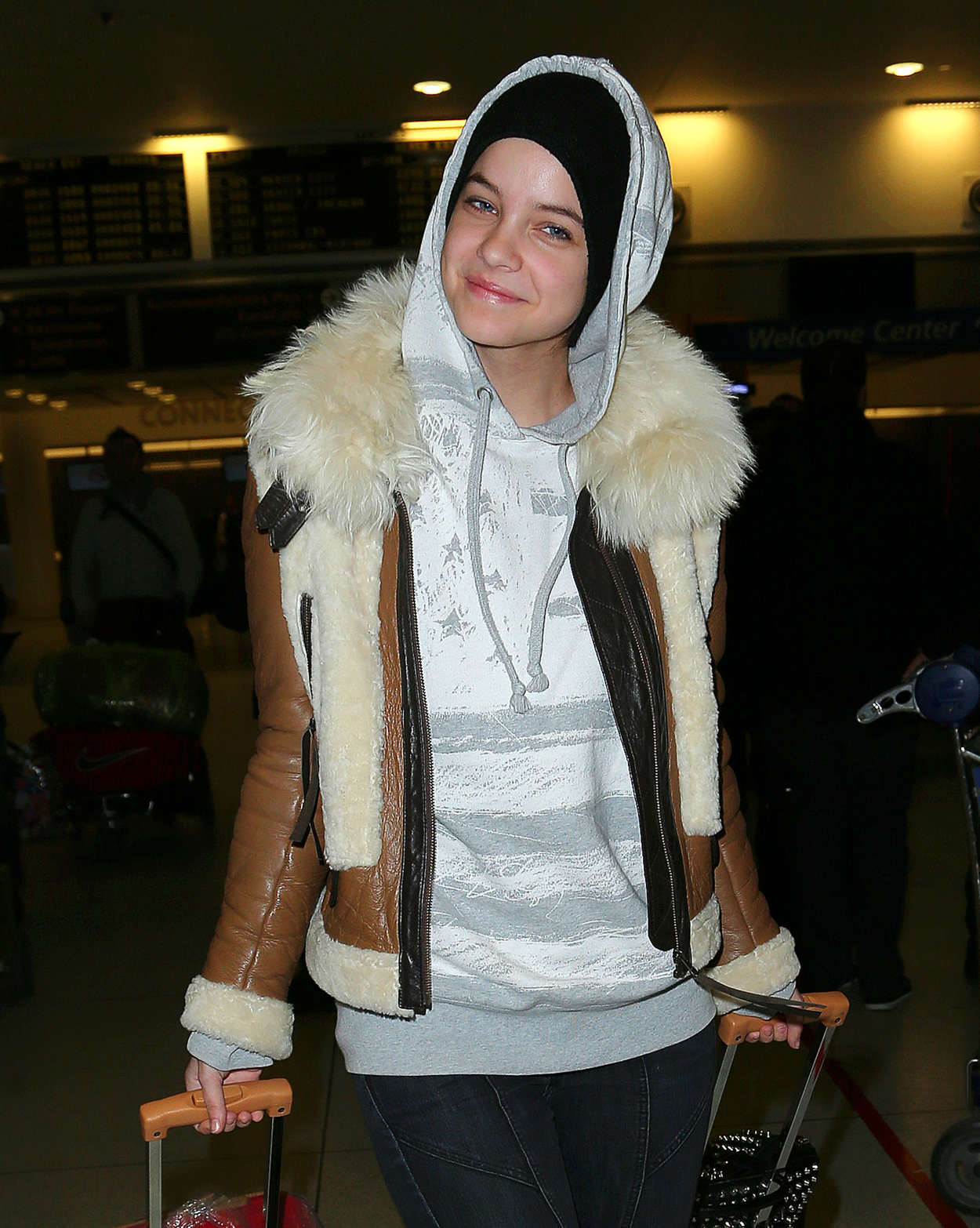 Barbara Palvin In jeans arrives at JFK Airport in NYC